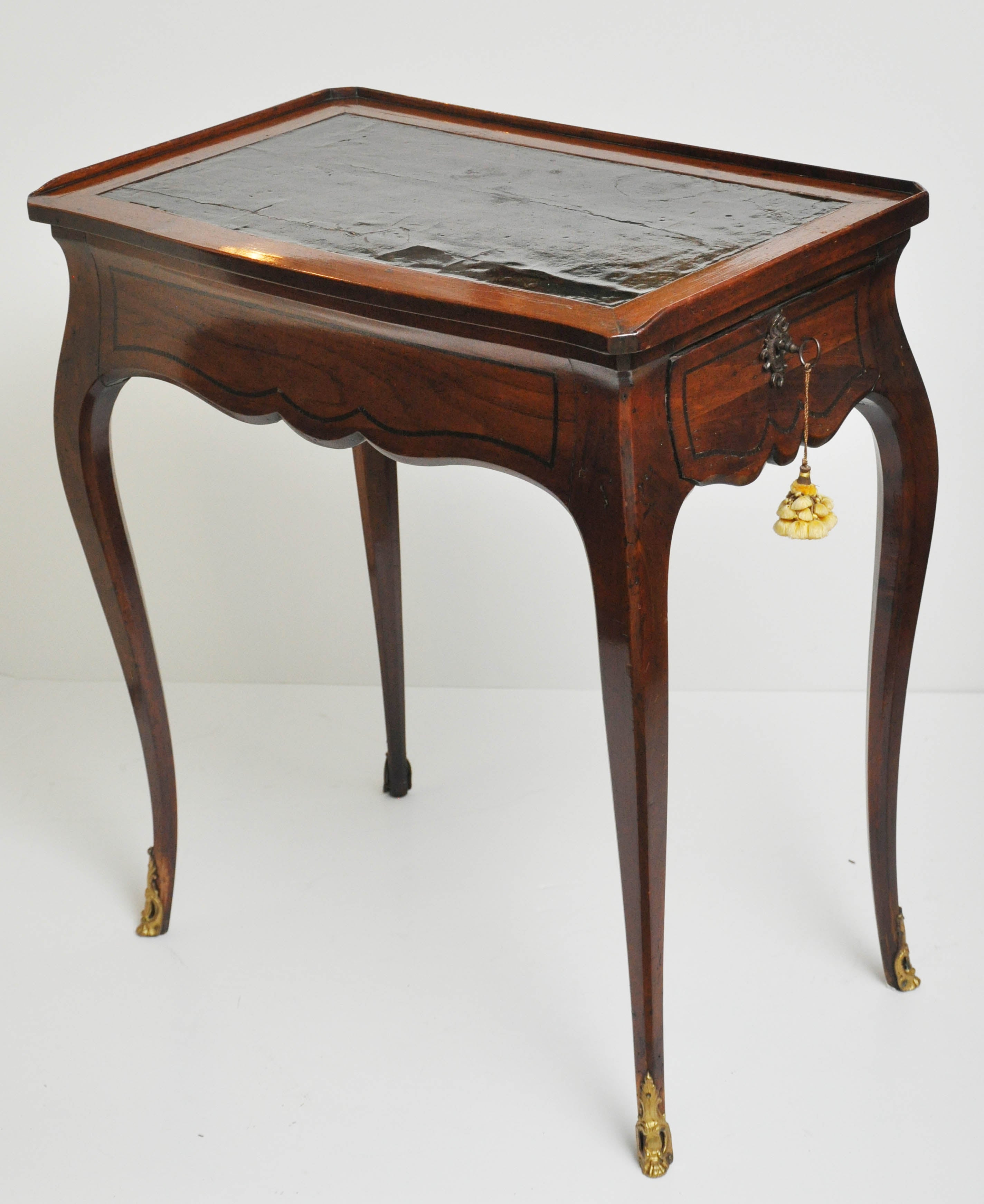 Signed Walnut Leather-Top Louis XV Escritoire, France circa 1740 For Sale