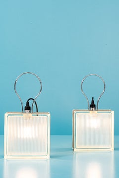 Pair of "Ice Block" lamps