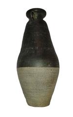 Tall Brown/Black Thai Vase, with Ears
