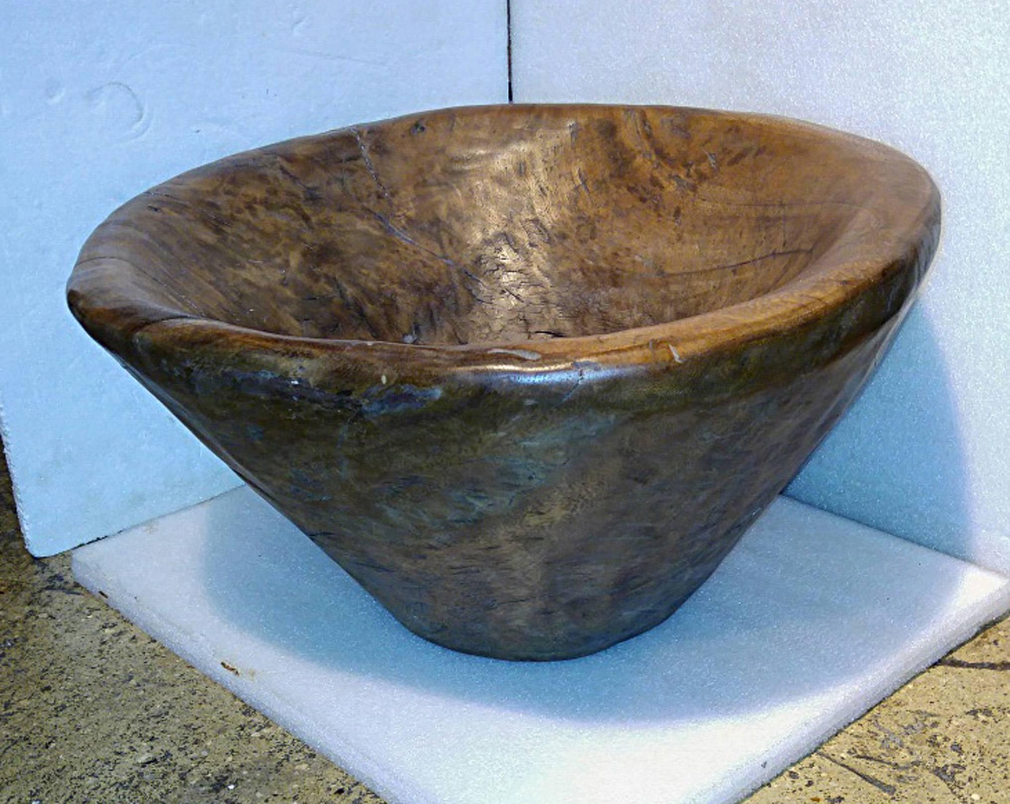 Hand-Carved Large Carved Teak Wood Bowl