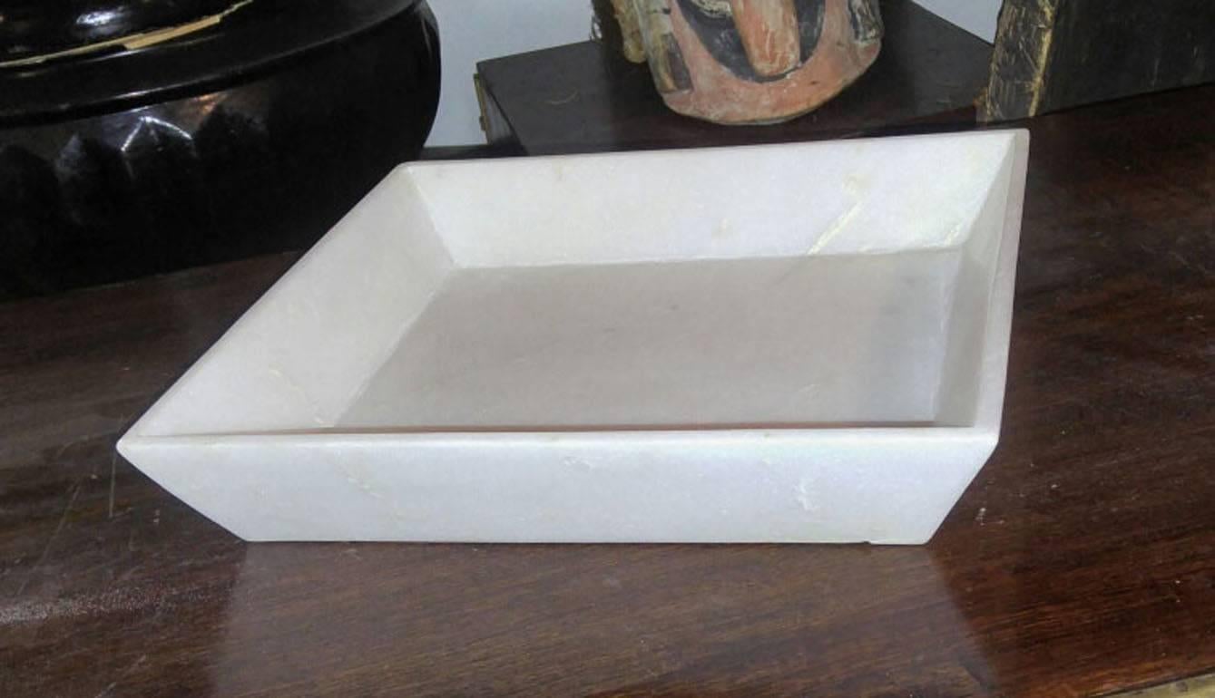 Indian White Marble Towel Tray