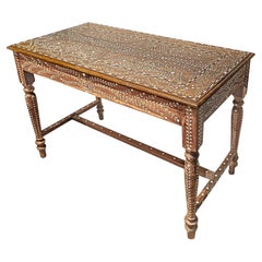 Inlaid Teak Writing Desk from India