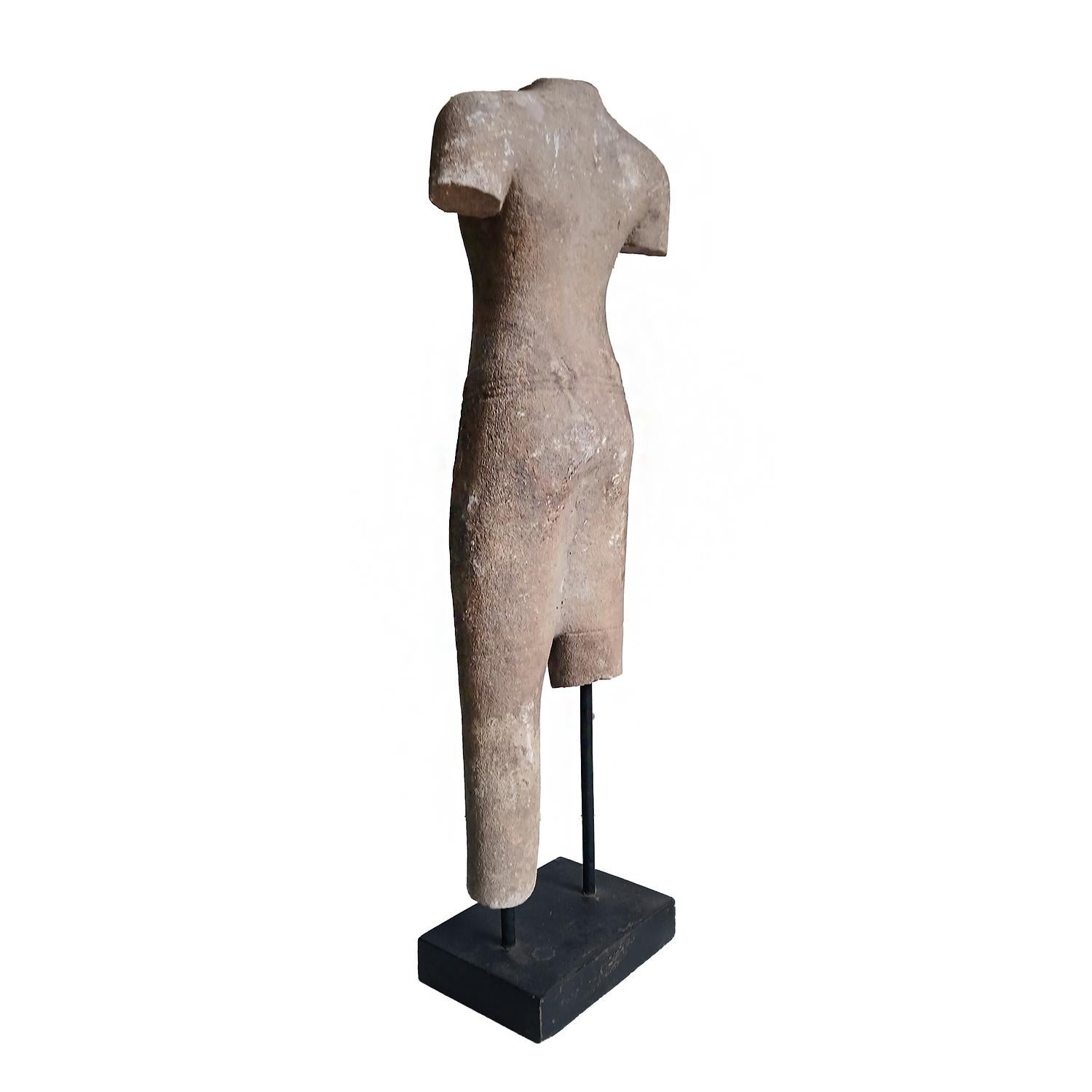 Hand-Carved Tabletop Stone Sculpture from Thailand For Sale 1