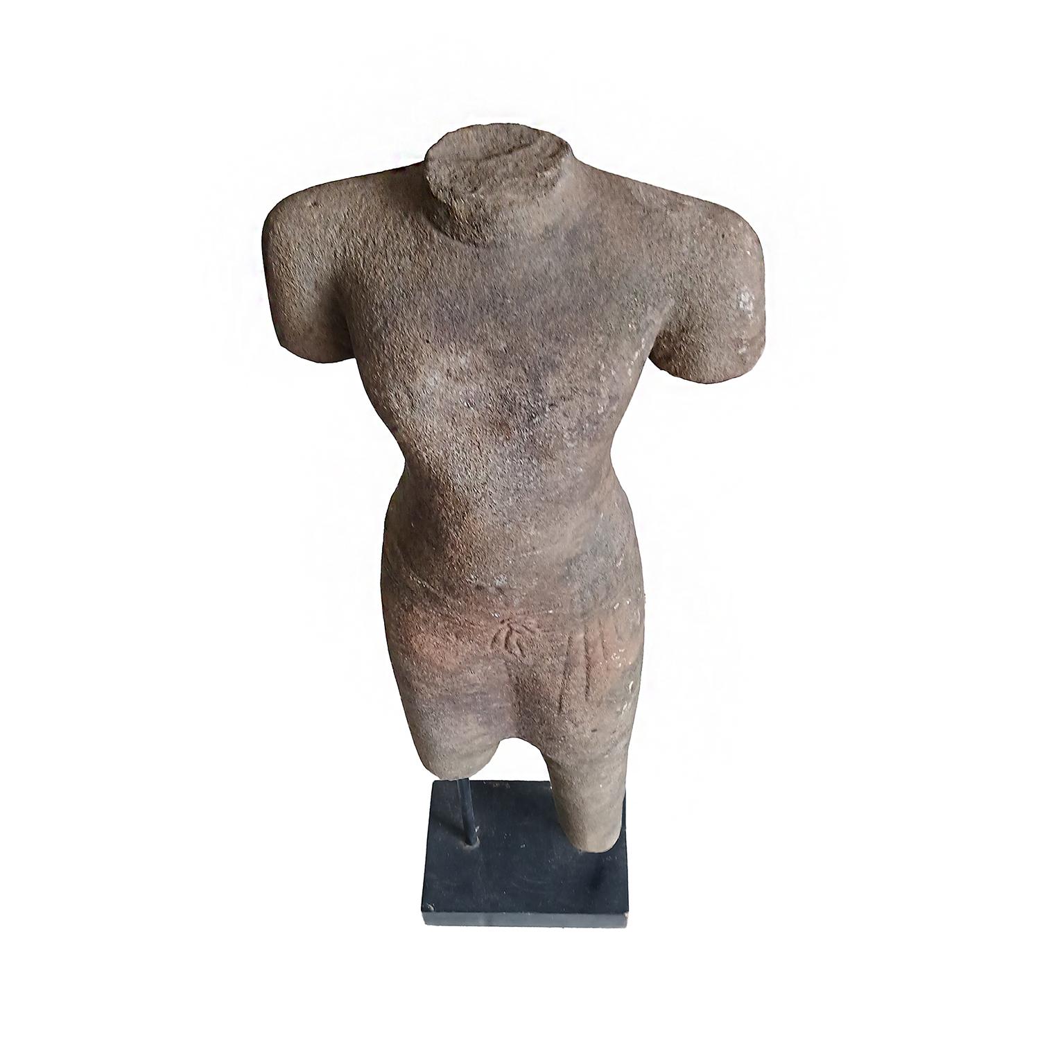 Hand-Carved Tabletop Stone Sculpture from Thailand For Sale 3