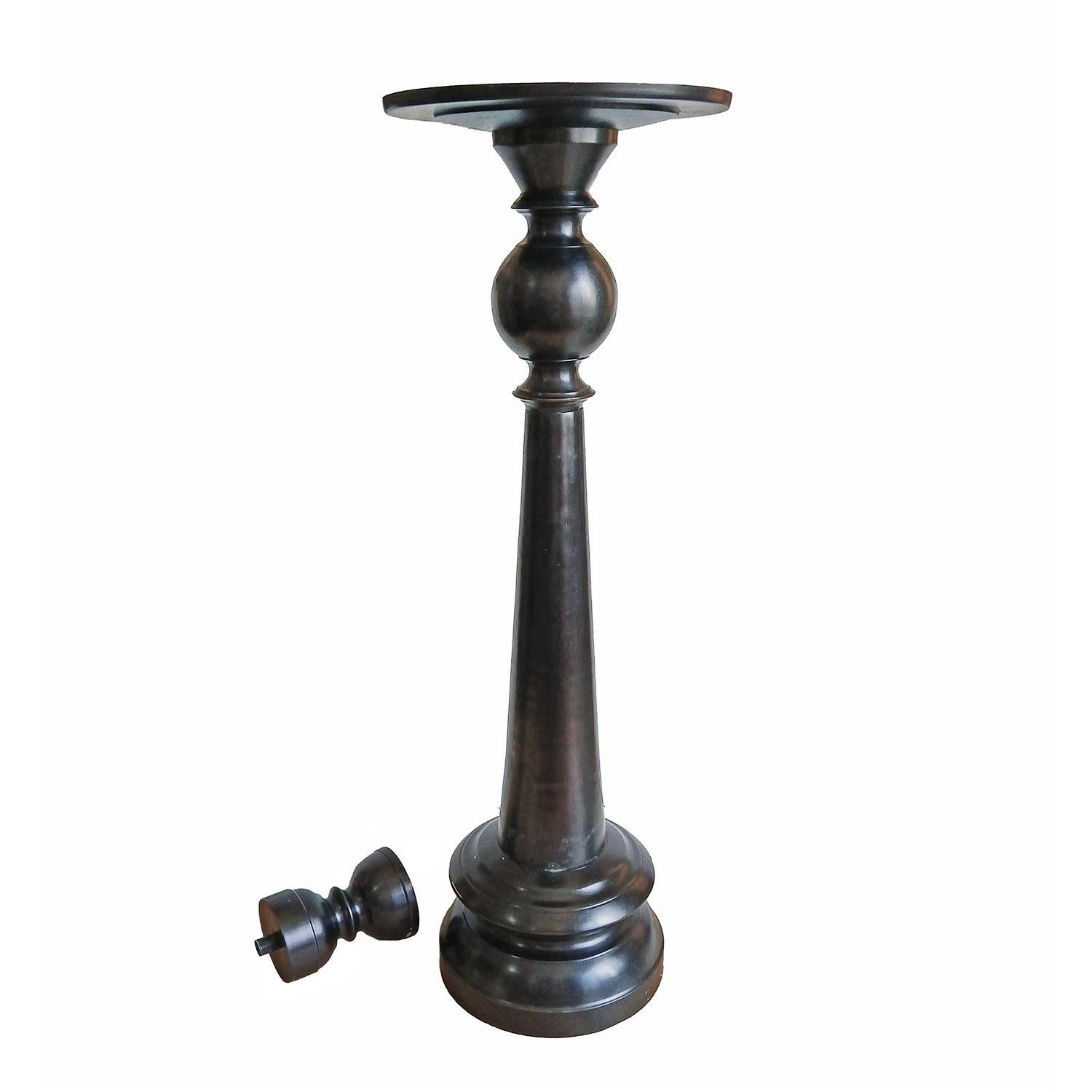 Contemporary Bronze Candlestick with Removable Top For Sale