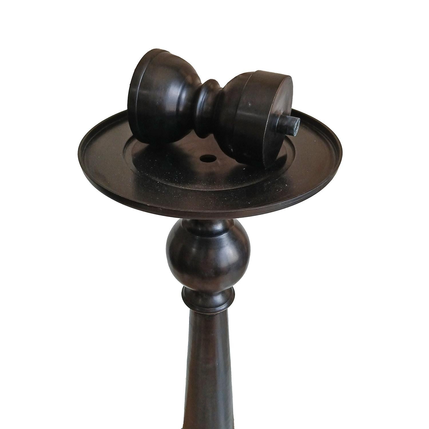 Bronze Candlestick with Removable Top For Sale 4