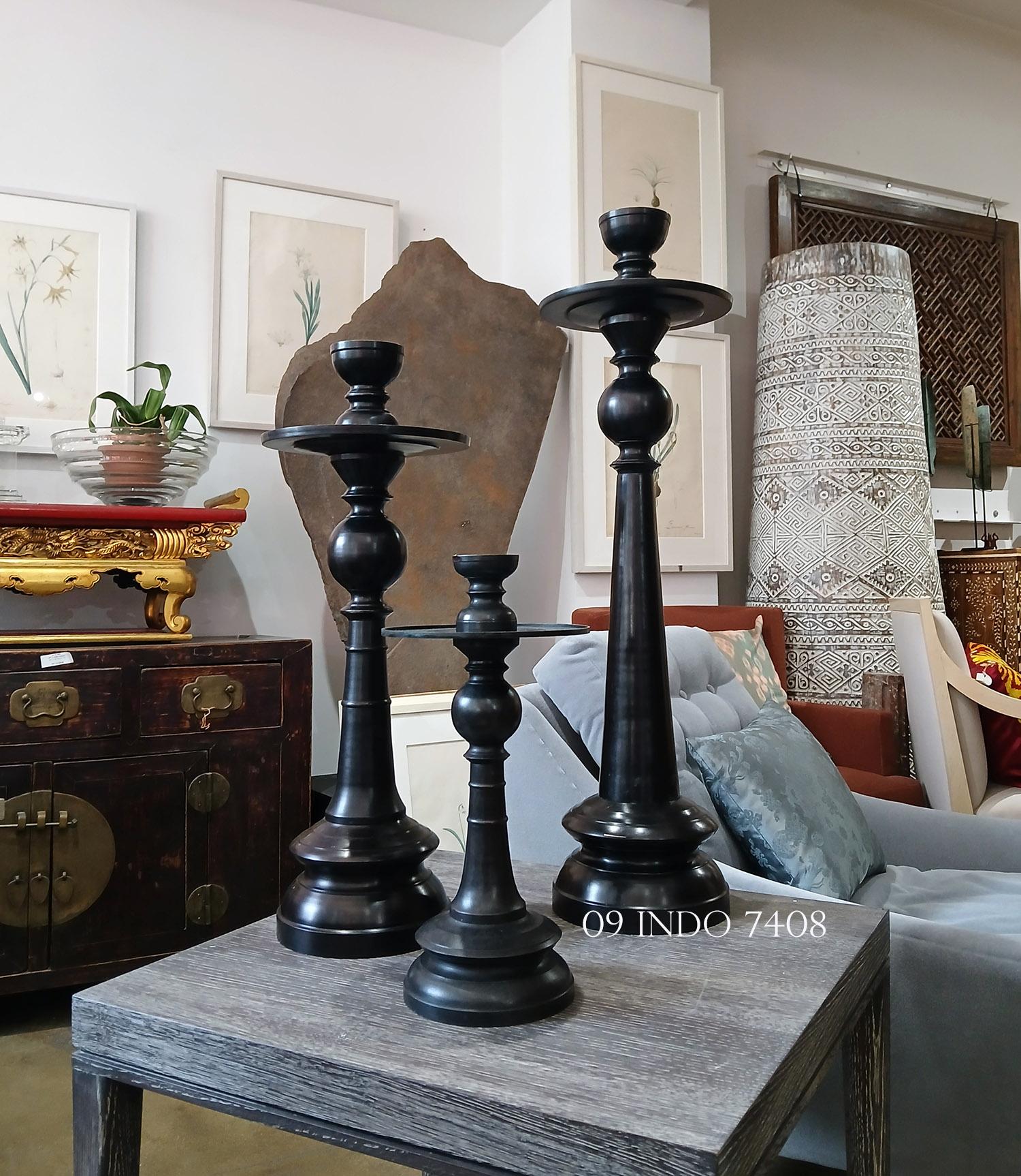 Bronze Candlestick with Removable Top For Sale 13