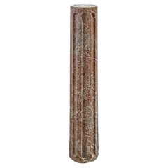 Rouge Griotte Marble Column / Pedestal, France, Mid 19th Century
