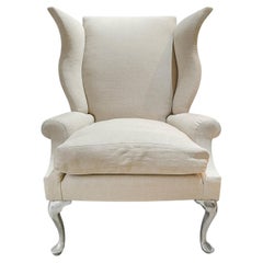 Sillón «Cuddle Wingback» de VW, diseñado por Vicente Wolf, modelo de exposición, tapizado en lino