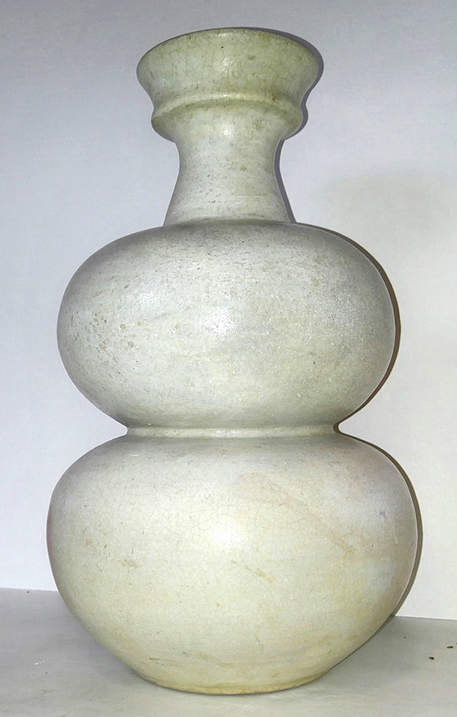 Thai Ceramic Vase with White Glaze