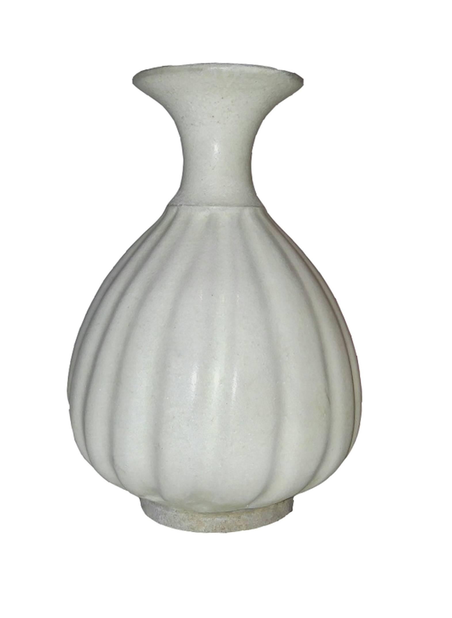Glazed Ceramic Vase in White Glaze