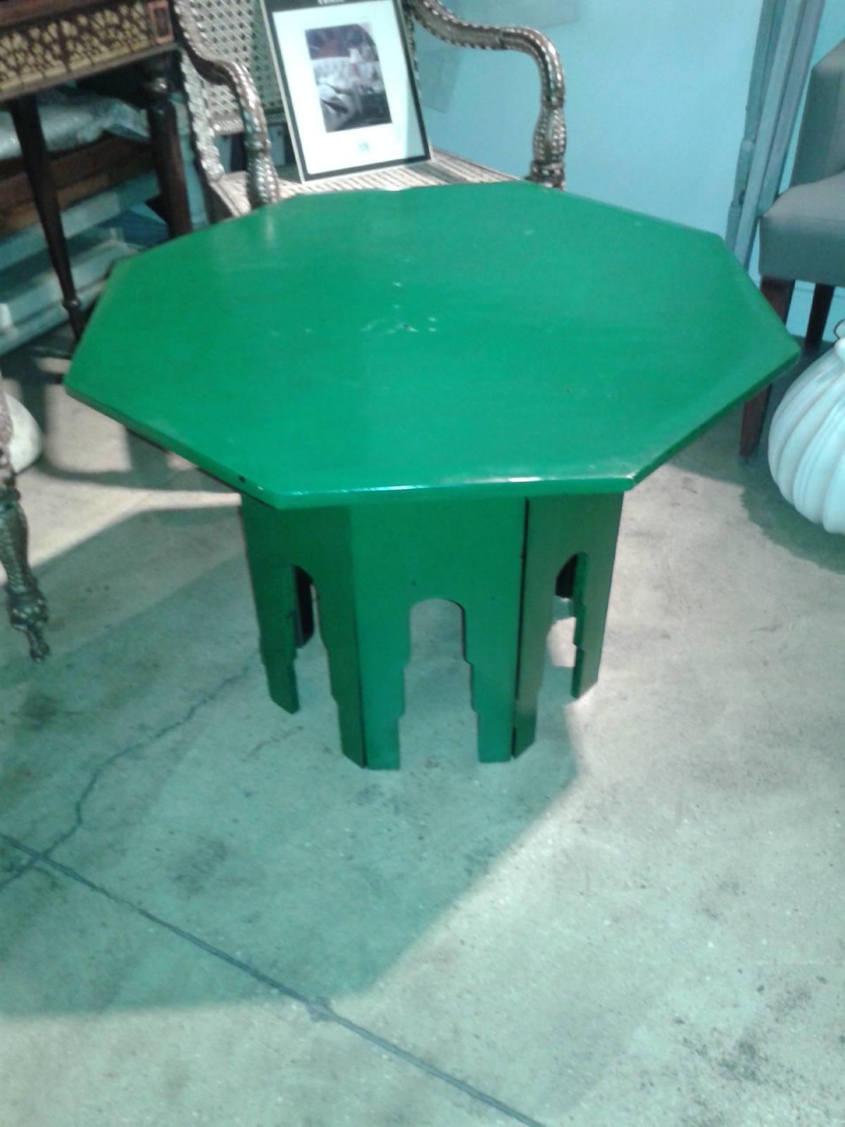 Anglo Raj Green Octagonal Side Table 