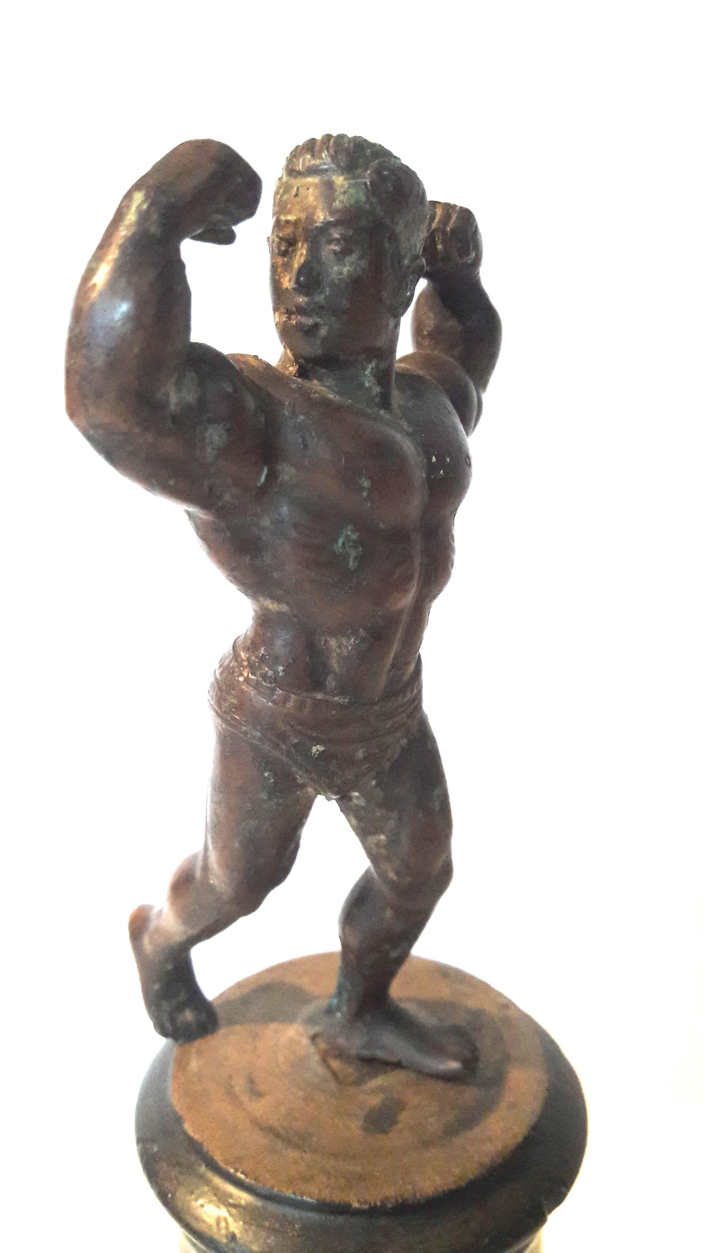 Carved Burmese Bronze Muscleman, Mid-20th Century For Sale