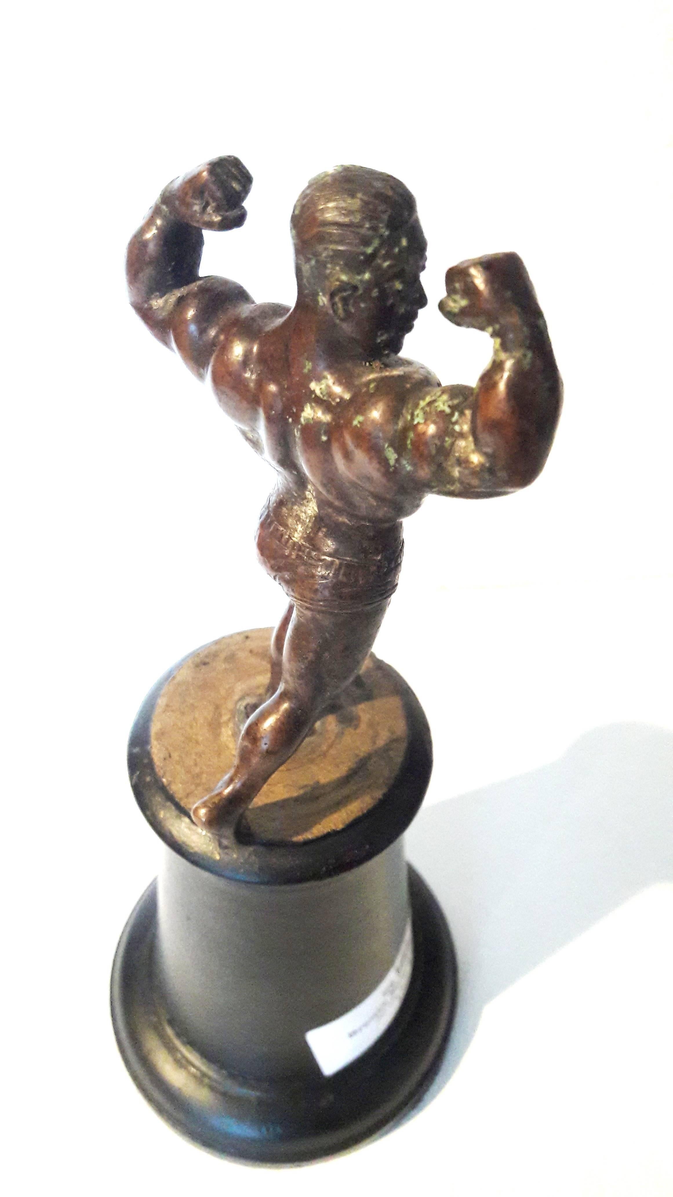 Burmese Bronze Muscleman, Mid-20th Century In Good Condition For Sale In New York, NY