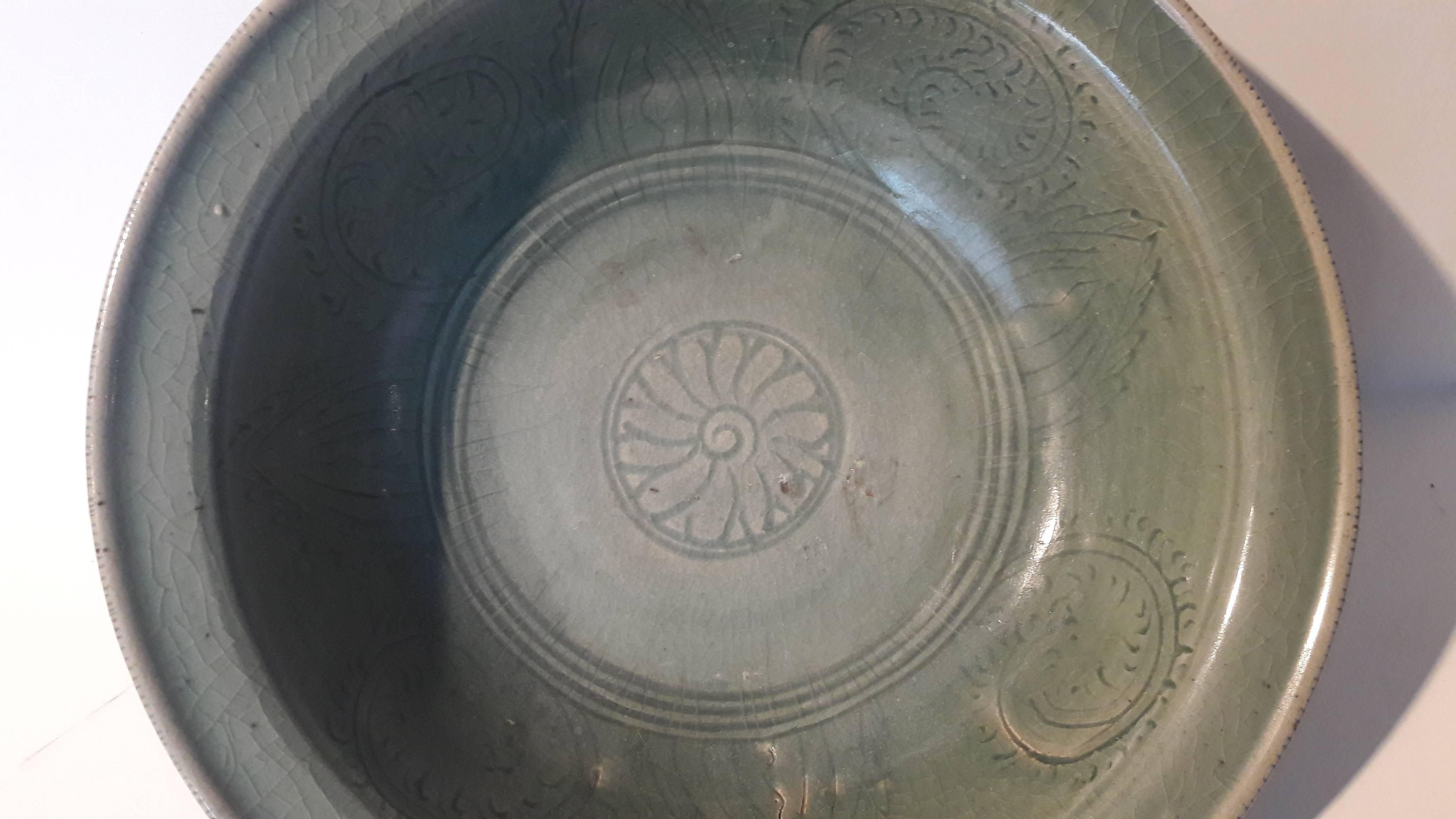 Glazed Thai Celadon Plate, Late 19th Century