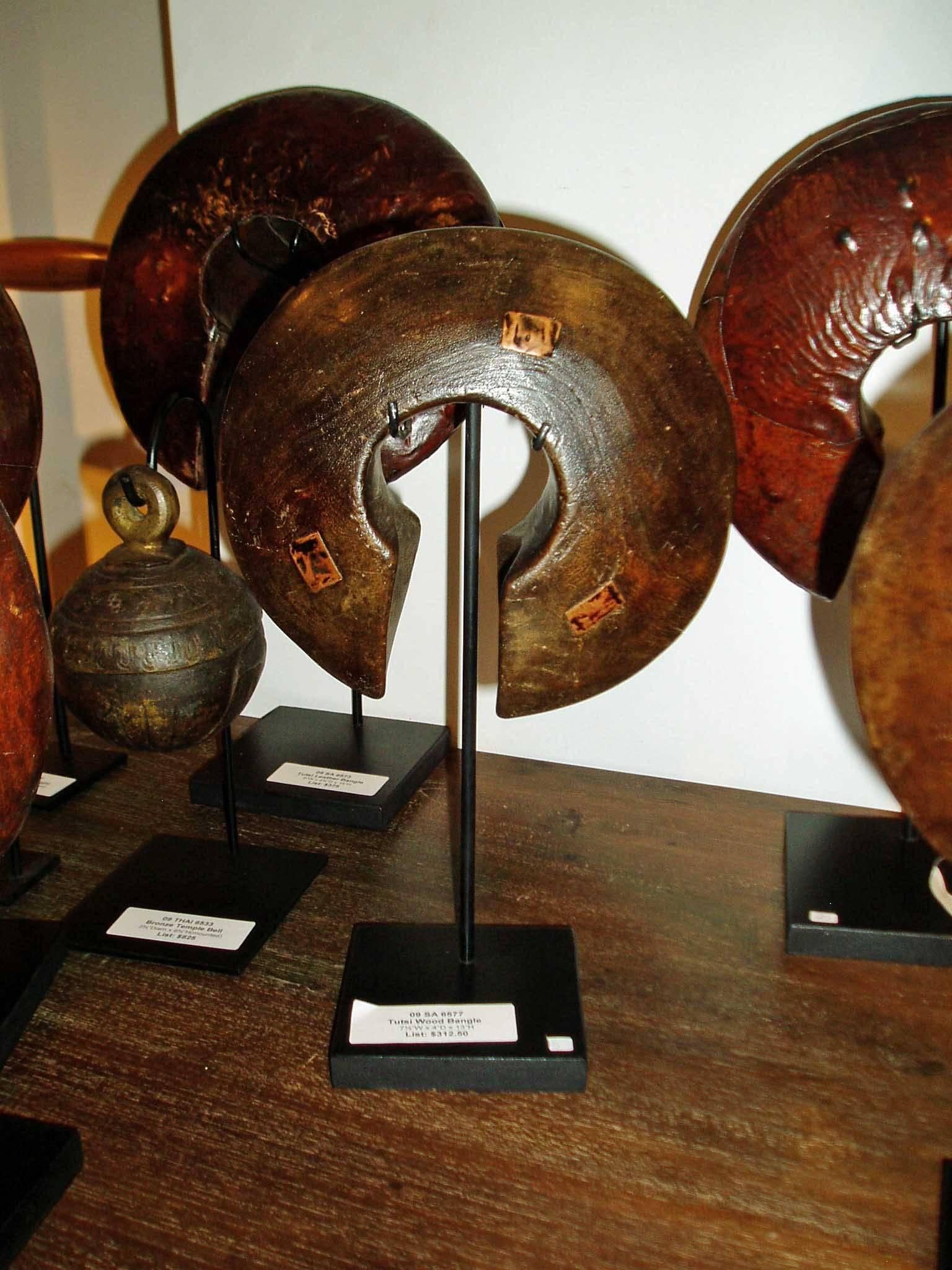 20th Century Namibian Wood Bangles, on Stand