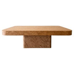 Mid-Century Modern Burlwood Pedestal Cocktail Table, 1970s