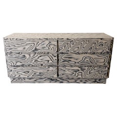 Vintage 1980s Postmodern Memphis Style Dresser in Graphic Veneer