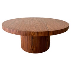 Mid-Century Modern Round Rosewood Pedestal Coffee Table