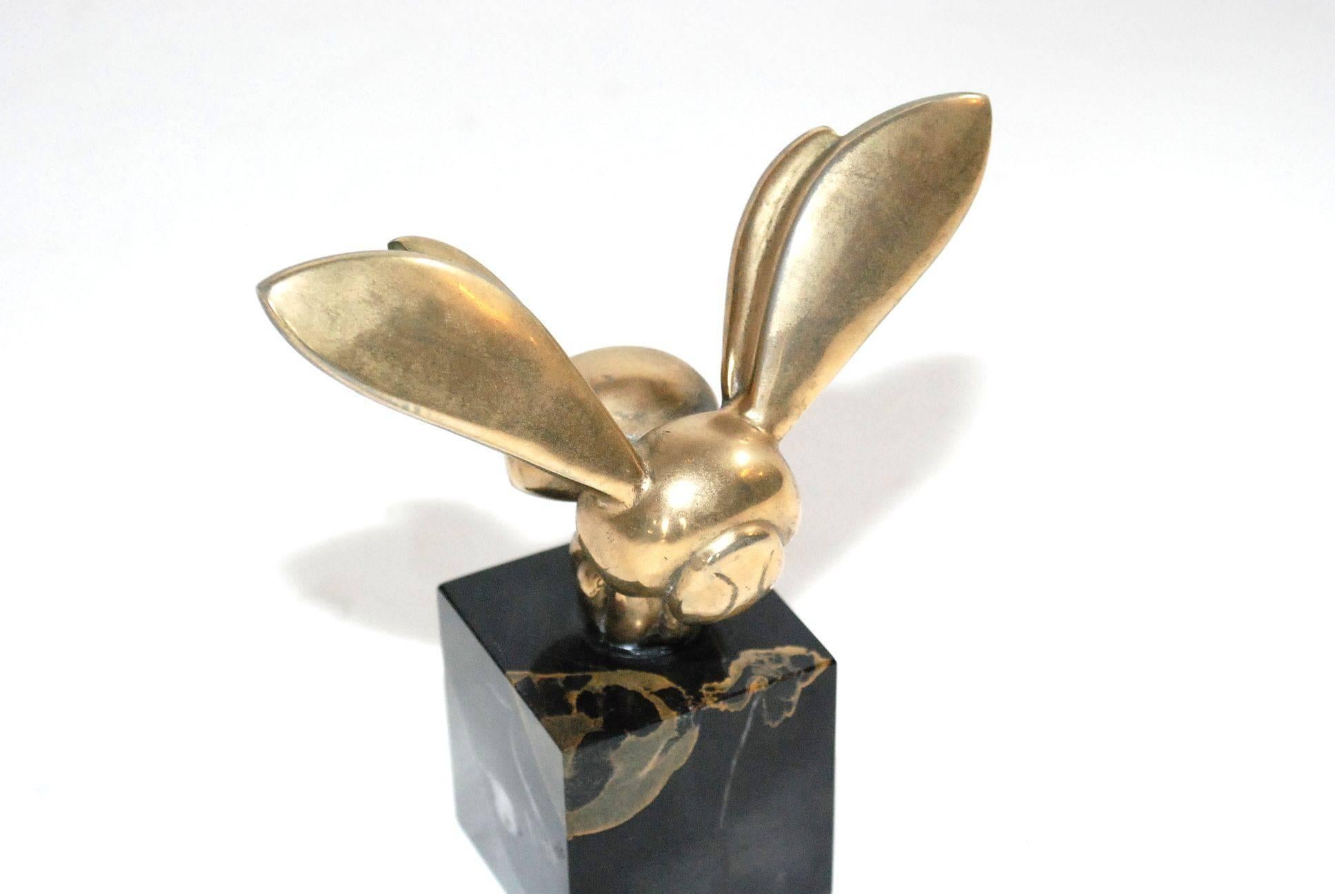 Sculpture of bee cast in bronze and signed Gaston. Lachaise and marked Alva Museum Replicas. Mounted on a marble base.