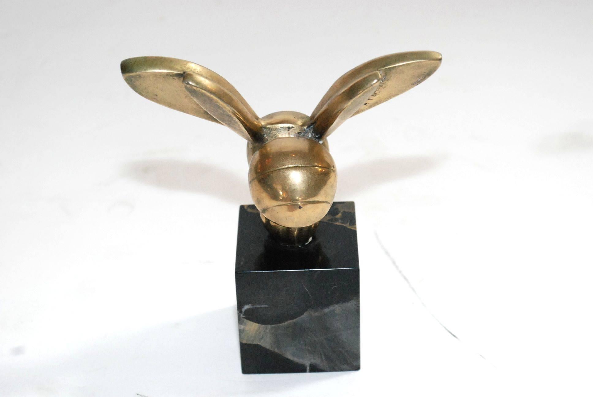 Mid-Century Modern Bronze and Marble Bee Sculpture by Gaston Lachaise