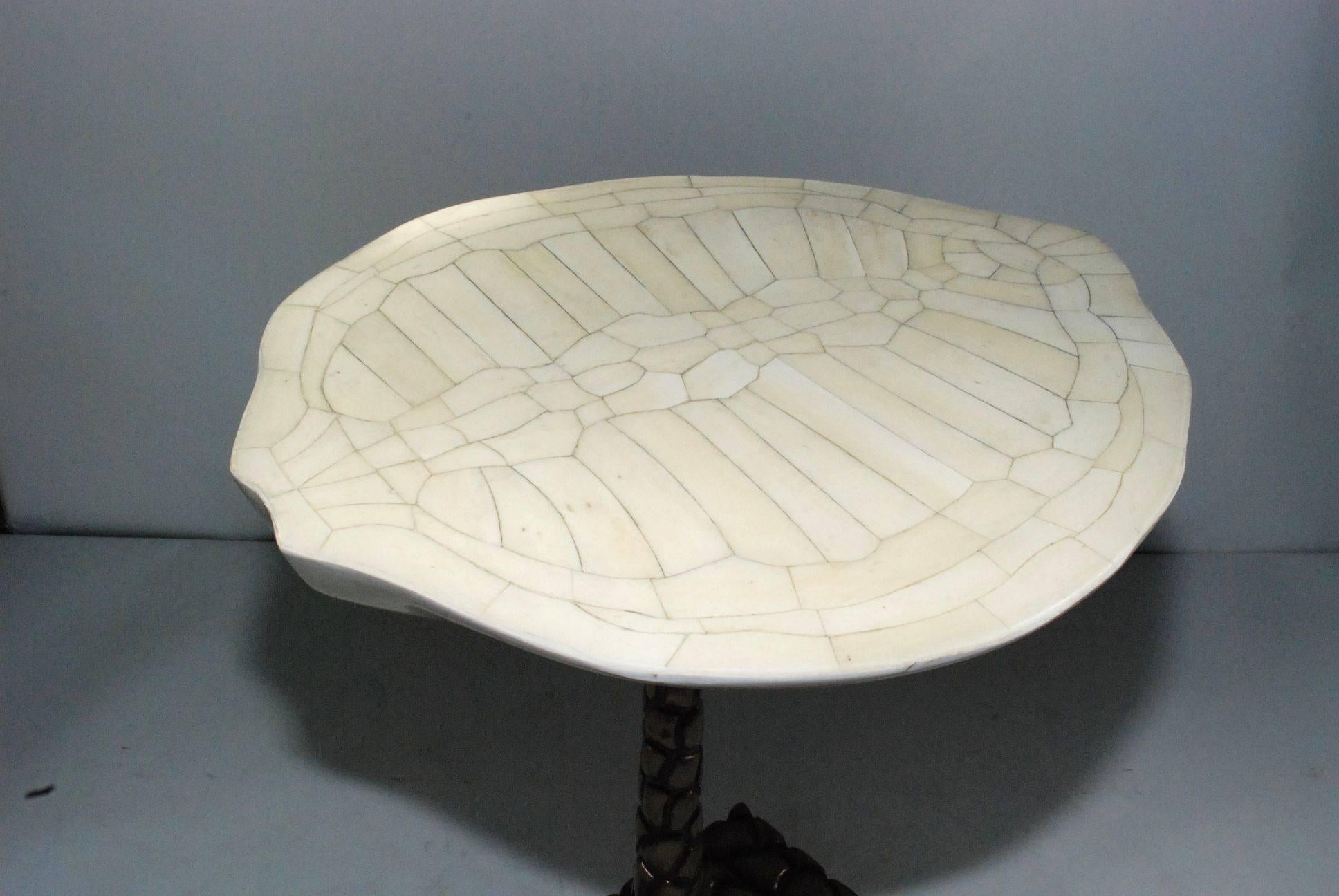 Late 20th Century Elegant Sculptural Bone Turtle Shell Side Table