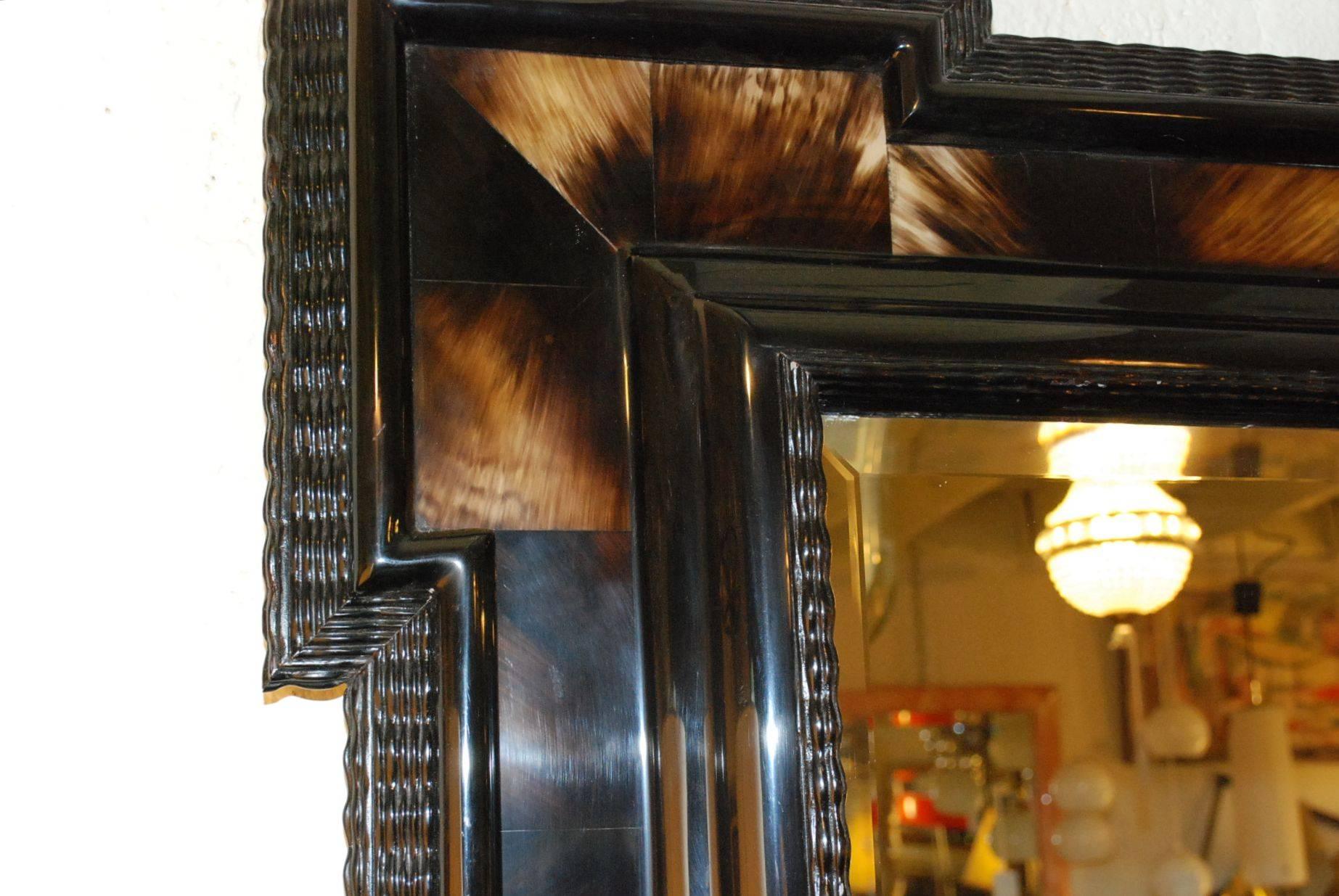 Elegant Horn Mirror In Good Condition In Cathedral City, CA