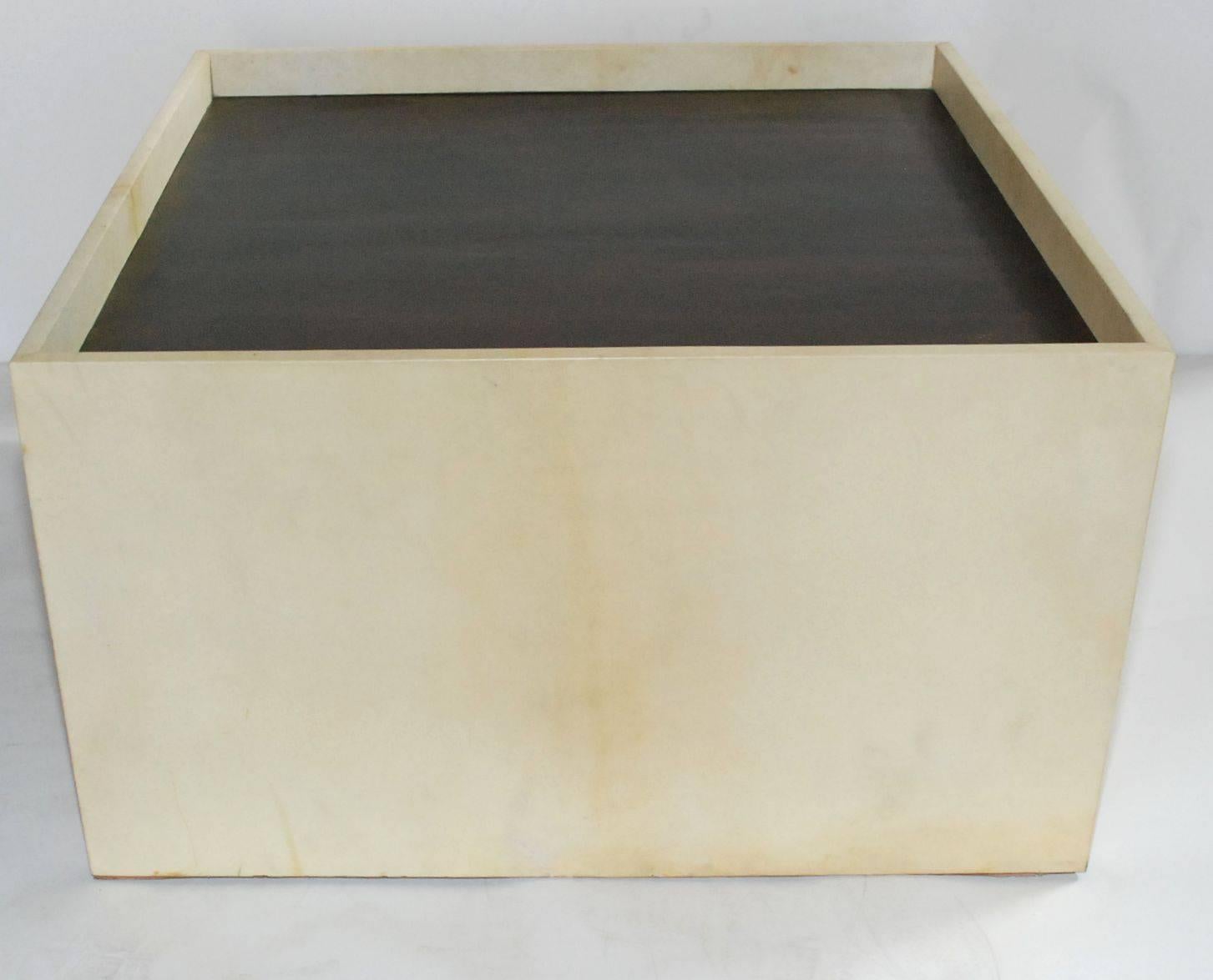 Mid-Century Modern Square Parchment Coffee Table