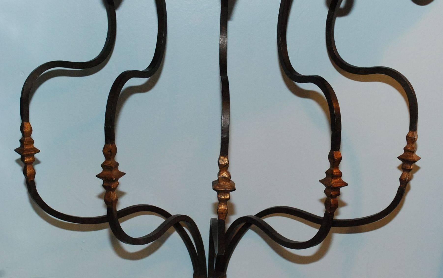 20th Century Pair of Italian Rococo Style Iron Console Tables