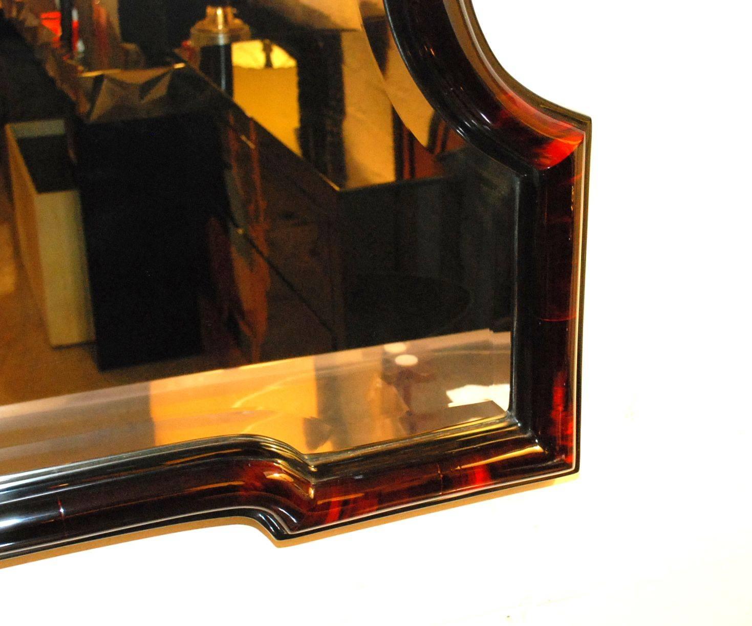 Beautiful Red Horn Chippendale Style Mirror 1