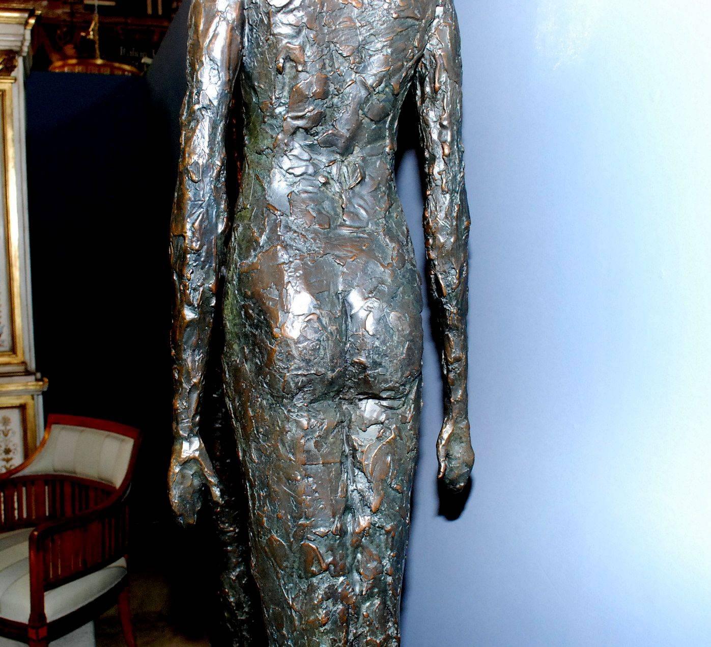 Modern Tall Bronze Man and Woman Sculptures by Tom Corbin