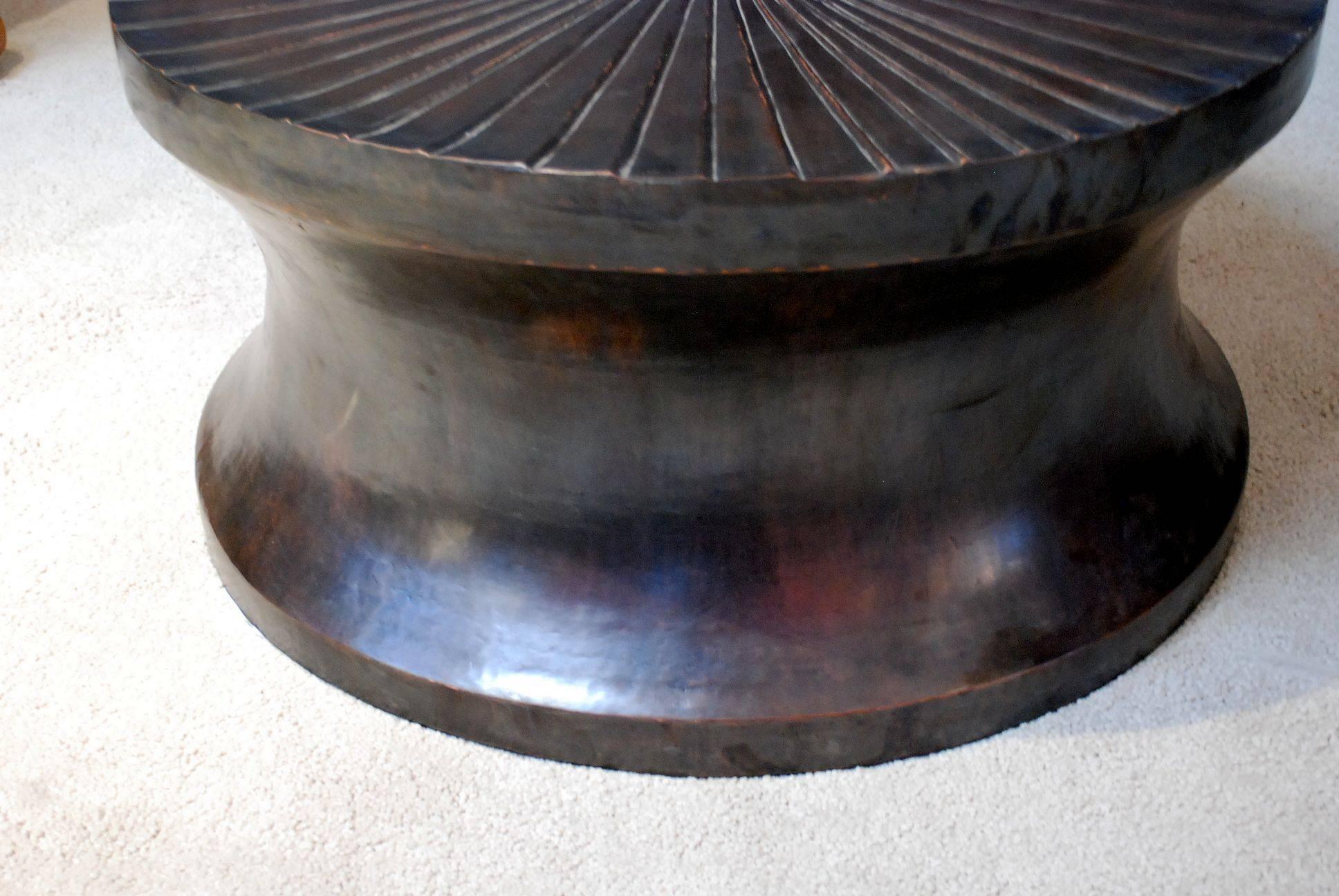 Mid-Century Modern Starburst Copper Round Coffee Table