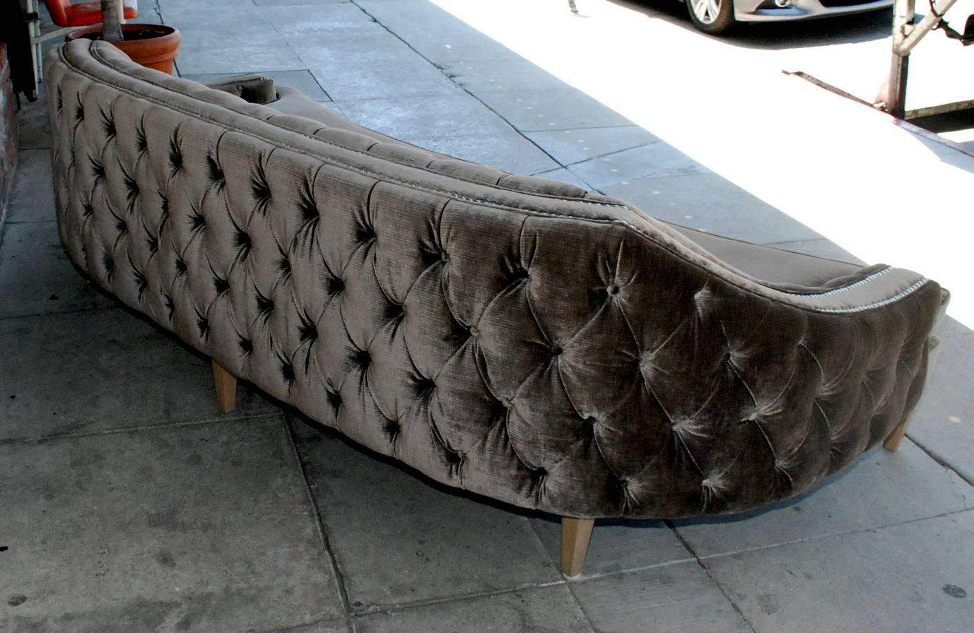 Velvet Large Hollywood Tufted Sofa