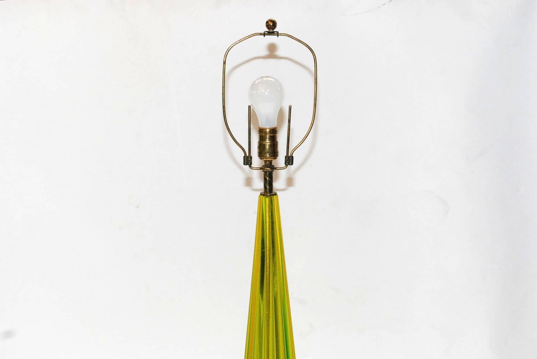 Mid-Century Modern Pair of Murano Glass Table Lamps