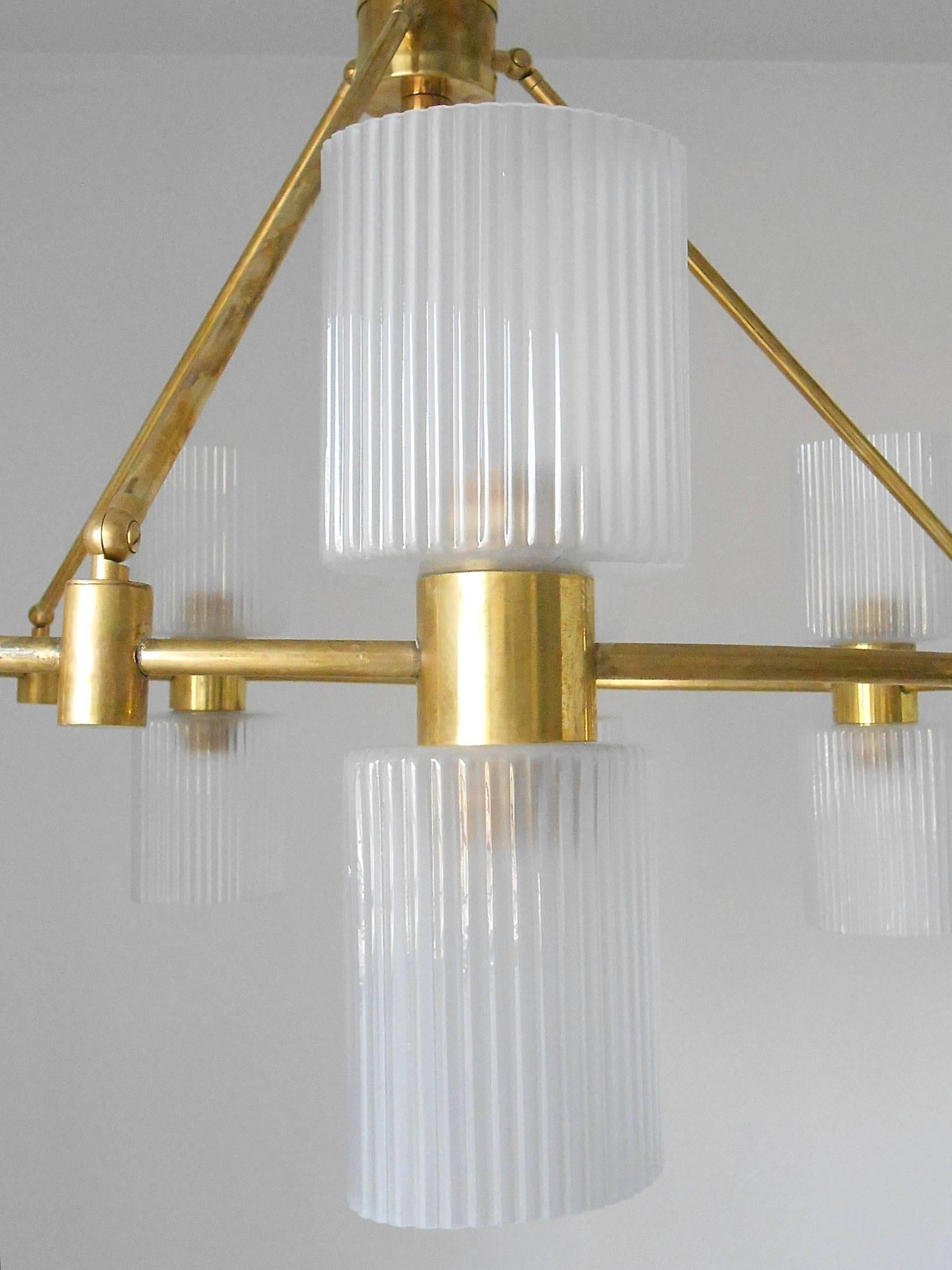 ribbed glass chandelier