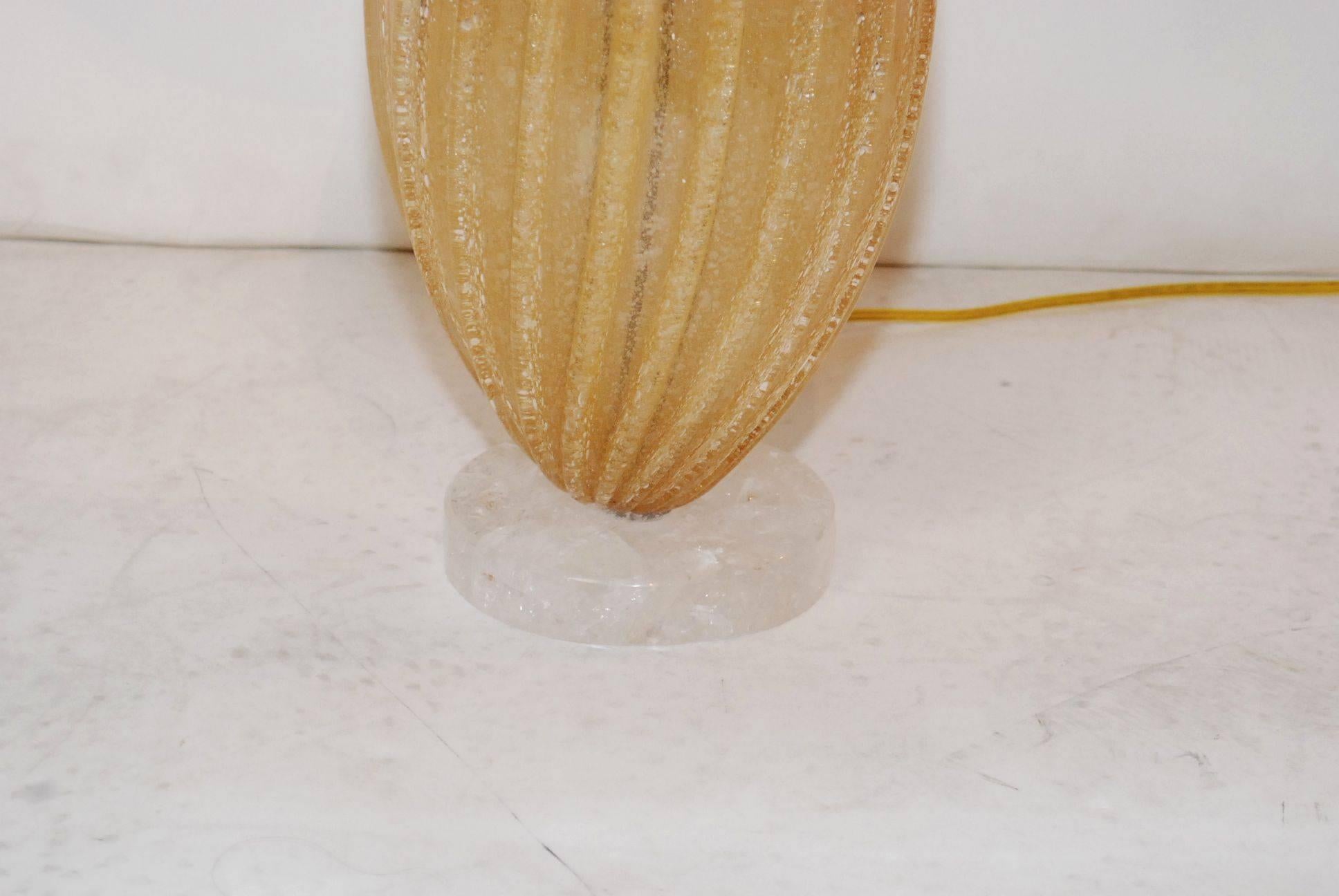 Mid-20th Century Murano and Rock Crystal Table Lamp For Sale