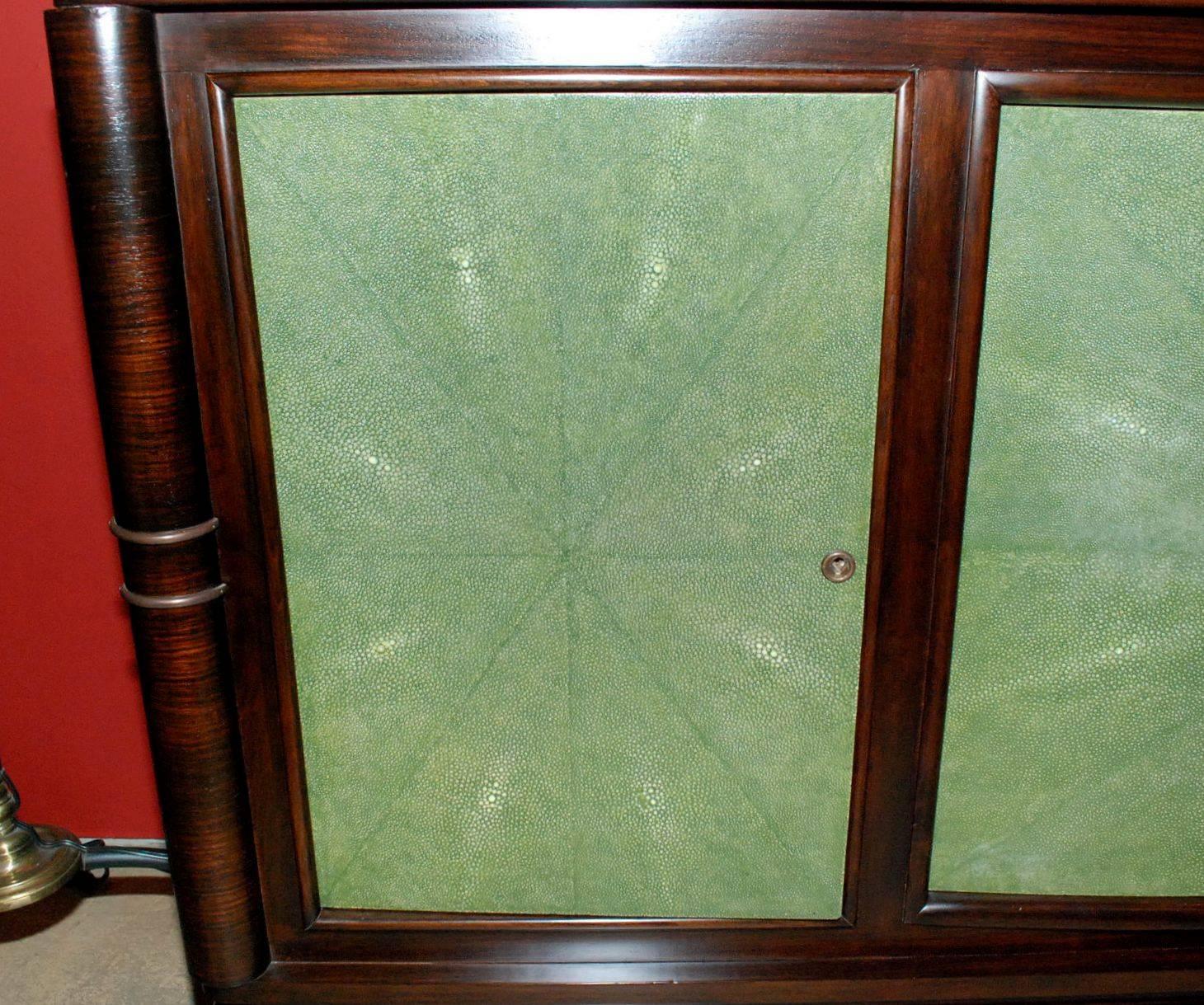 Mid-20th Century 1940s French Art Deco Style Shagreen Credenza