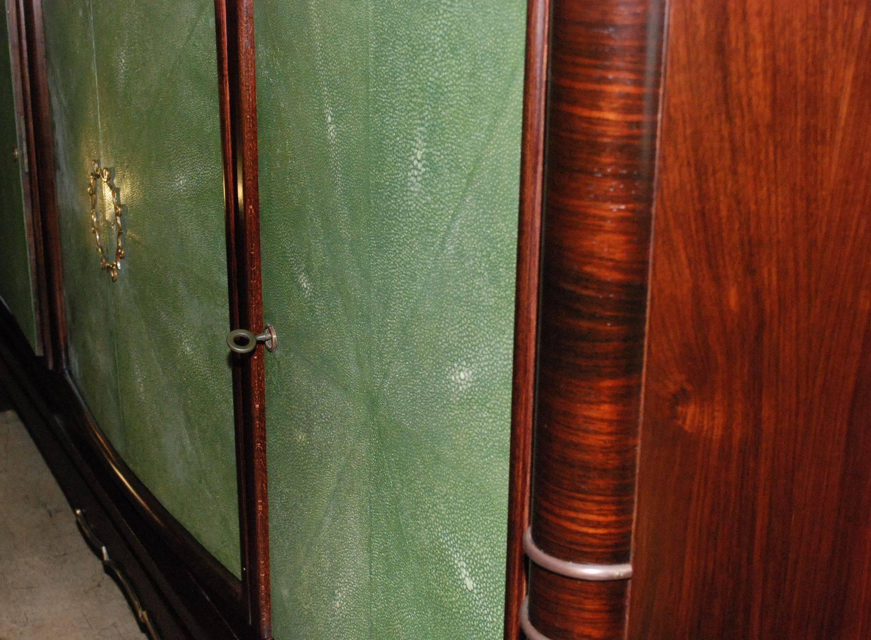Sycamore 1940s French Art Deco Style Shagreen Credenza