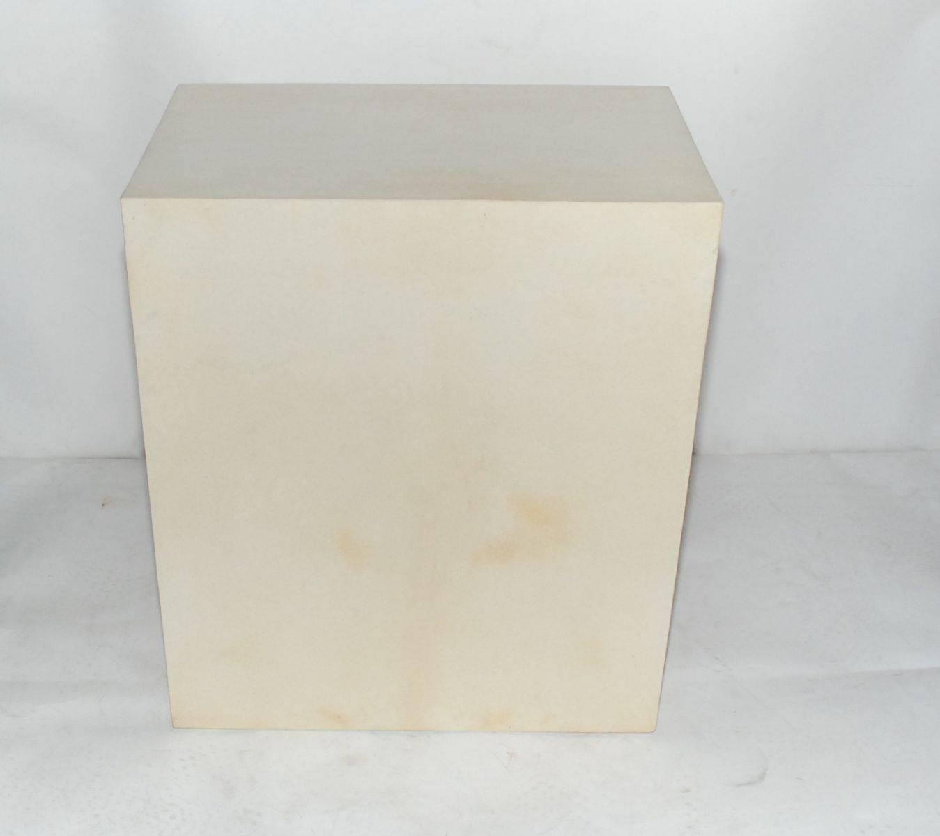 Late 20th Century Pair of Parchment Side Tables