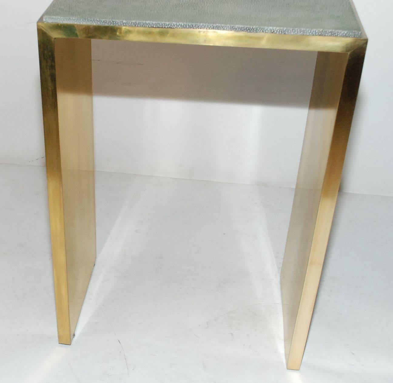 American Pair of Shagreen Side Tables