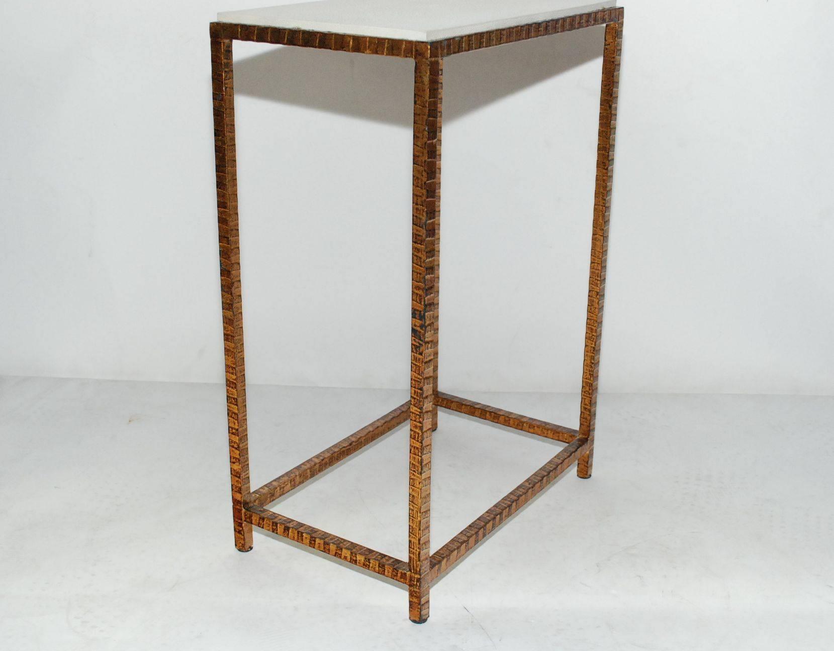 American Pair of Shagreen Side Tables