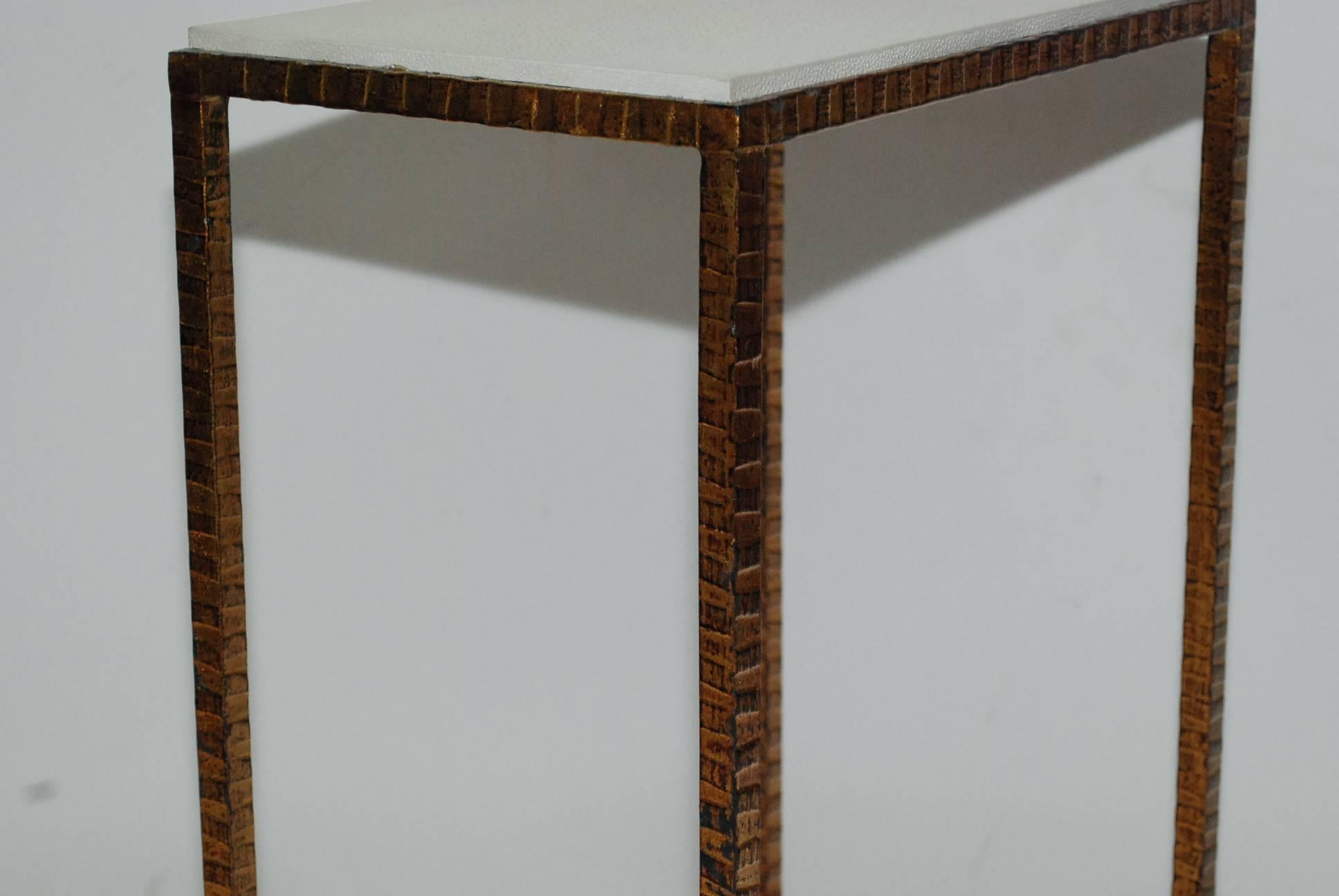 Pair of Shagreen Side Tables In Good Condition In Cathedral City, CA