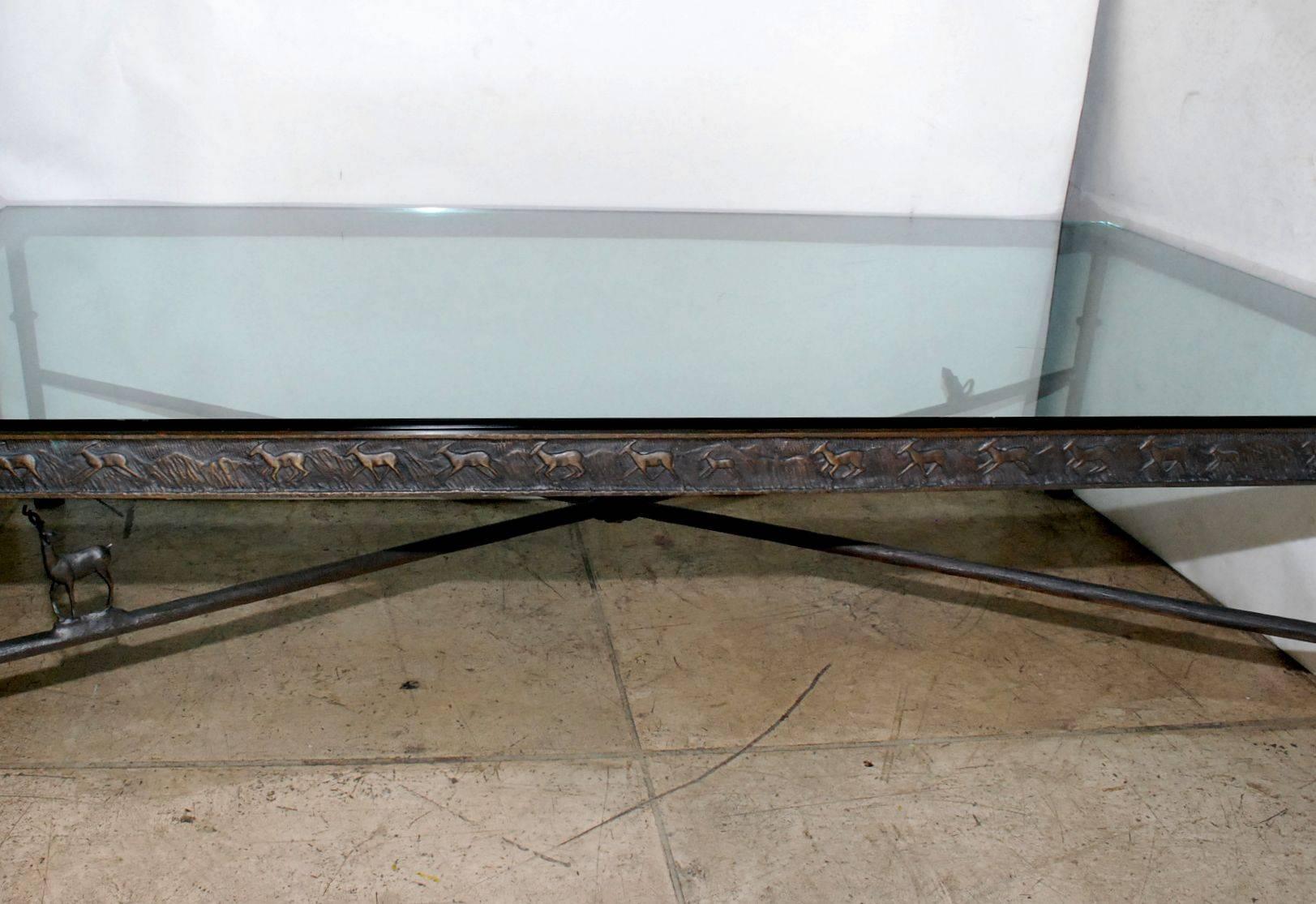 Tom Corbin Large Bronze Coffee Table, Signed In Good Condition In Cathedral City, CA
