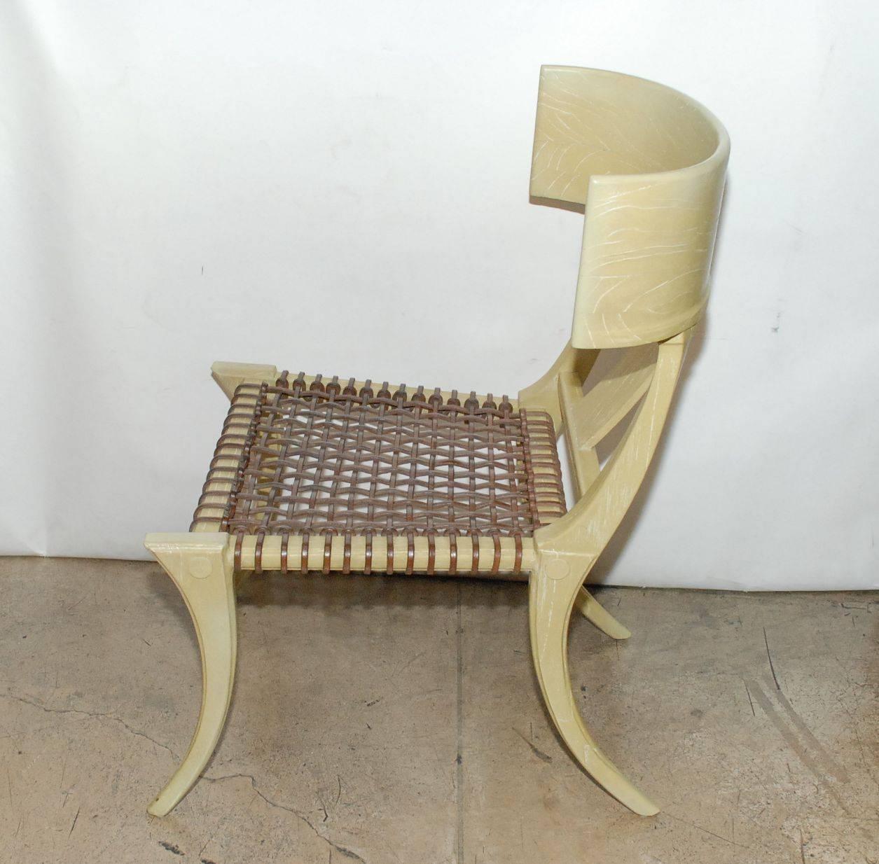 American Set of Four Klismos Form Side Chairs For Sale