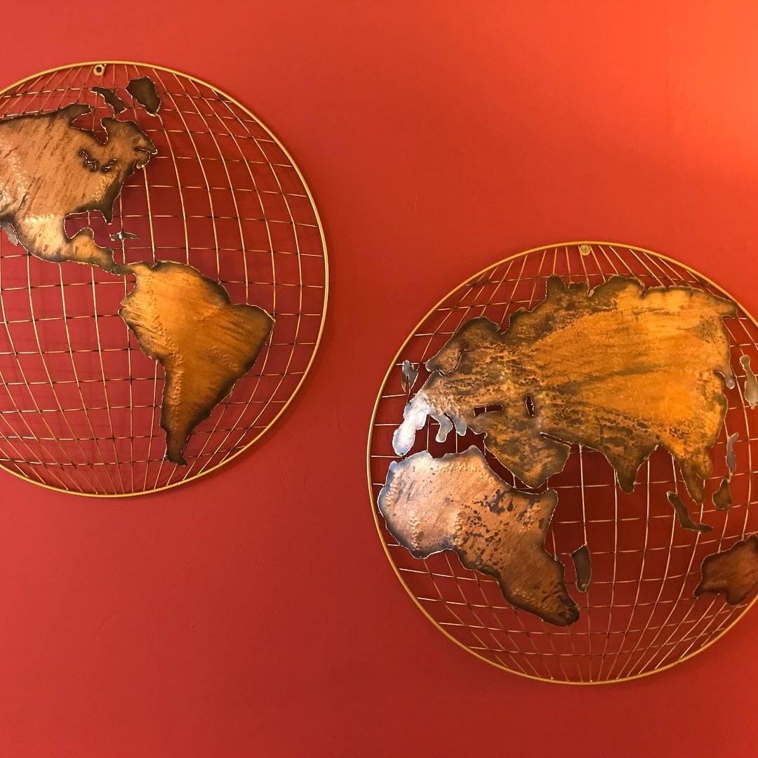 Mid-Century Modern Curtis Jere Globe Wall Sculpture