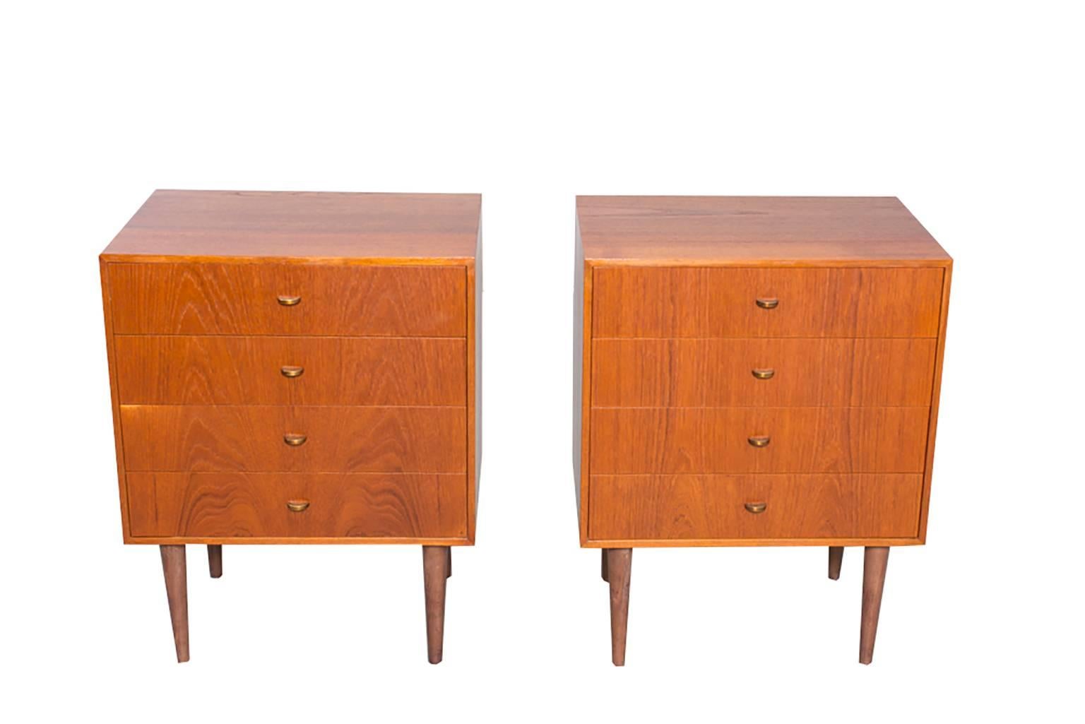 Vintage, 1960s Danish nightstands.

These Mid-Century bedside tables are in like new condition. You could also push them together and use them as a dresser. Ready for pick up, delivery, and shipping anywhere in the world.