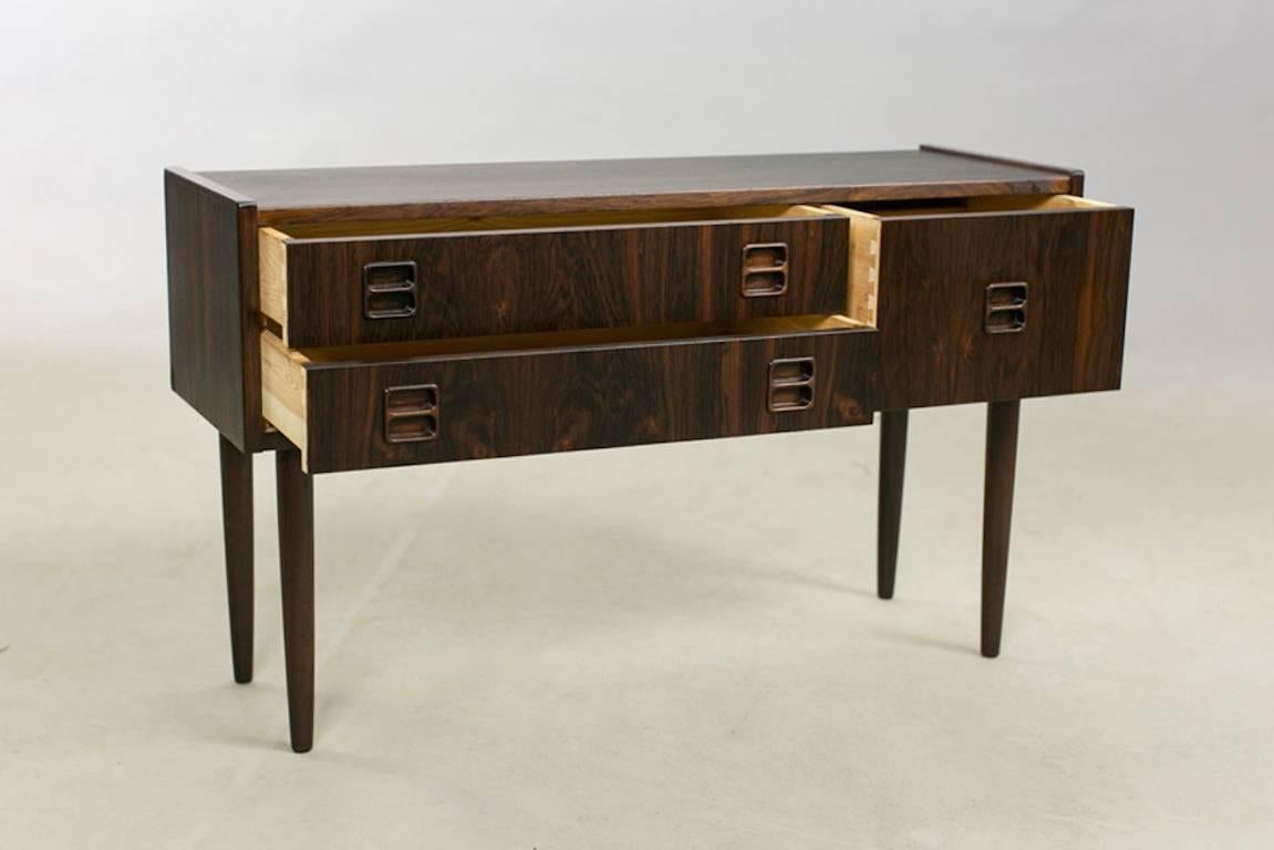 Danish Rosewood Night Stands by Kai Kristiansen, Pair In Excellent Condition In New York, NY