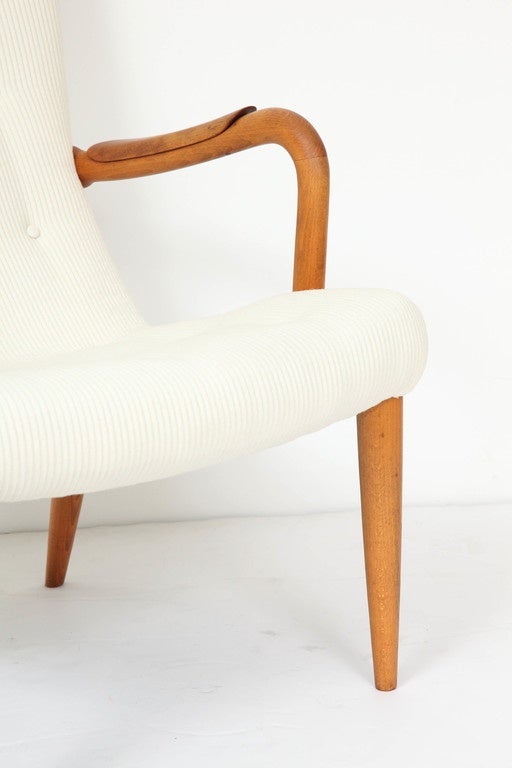 Scandinavian Modern Danish Wingback Chair in Beech Wood