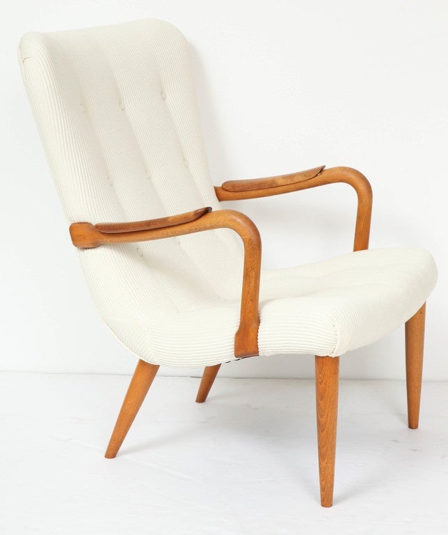 Hand-Crafted Danish Wingback Chair in Beech Wood
