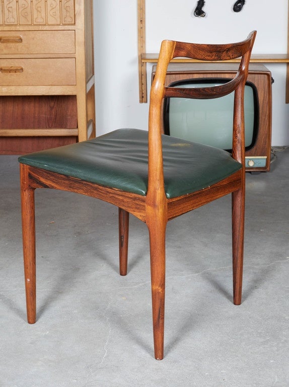 Rosewood Dining Room Chairs by Rosengren Hansen, Set of Six In Excellent Condition In New York, NY